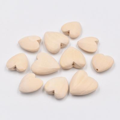 China Wholesale DIY Beads 20-40mm Natural Wooden Heart Shape DIY Wooden Teeth Beads for sale