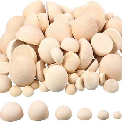 China Europe Limited Time Discounts Polishing Decoration Home Accessories Solid Half Round Wooden Ball for sale