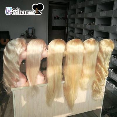 China Wholesale 613 HD Full Wave Lace Wig Silky Straight Hair, 613 Cheap Blonde Transparent Lace Front Wigs, 13x4 13x6 Virgin Lace Front Wig for sale