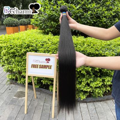 China Free Sample Wholesale 100% Peruvian Raw Virgin Hair Silky Straight Human Hair Bundles Unprocessed Becharm Wave Hair Bundles Seller for sale