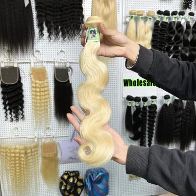 China Hot Selling Silky Straight Wave New Arrival Virgin Hair Russian Blonde Body Wave 4 Bundles, 613 Bundles Body Wave Hair Weave With Good Quality for sale