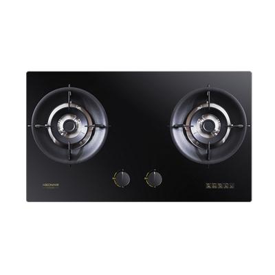 China Hot Sale Hotel Wholesale Price Kitchen Appliances Glass Top Panel 2 Burner Gas Cooker Indoor Home Built-in Type Hob for sale