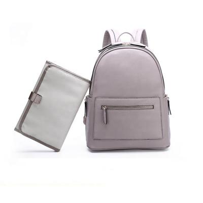 China Wholesale & Fashion Customized Custom Women Backpack Stylish PU Leather Diaper Bag With Changing Pad for sale