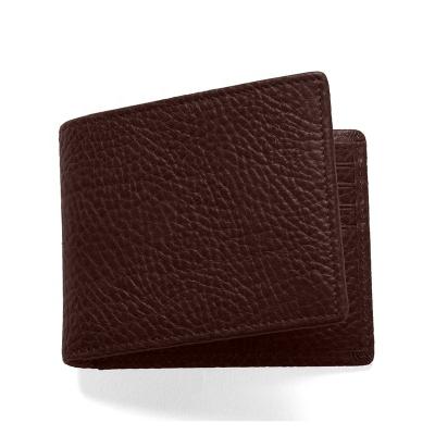 China RFID Mens RFID Blocking Bifold Wallet Soft Genuine Leather Brown For Fathers for sale