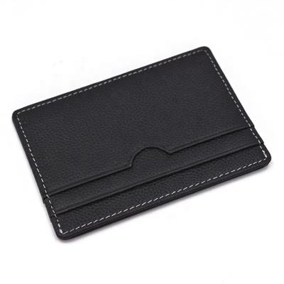 China NATIONAL Hot New Products Black Genuine Leather Card Wallet Holders for sale