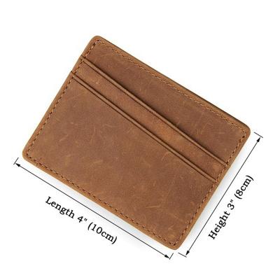 China Fashion Italian Logo Credit Card Holder Slim Leather Custom RFID Holder Men's Leather Card Holder for sale