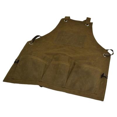 China High Quality Durable Canvas Vintage Household Waxed Garden Workshop Durable Canvas Tool Apron for sale