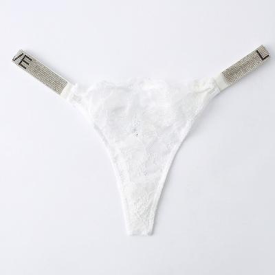 China Fashionable Sexy Transparent Thong Panties Ladies Lace Underwear High Quality Breathable Low Waist for sale