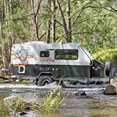 China Travel Trailer 15FT HYBRID 4 PERSON OFF ROAD CARAVAN WITH TOILET for sale