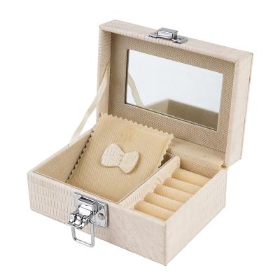 China Leather Marble Jewelry Box With Small Mirror Jewelry Case Jewelry Box Travel Leather Jewelry Case Organizer Box for sale