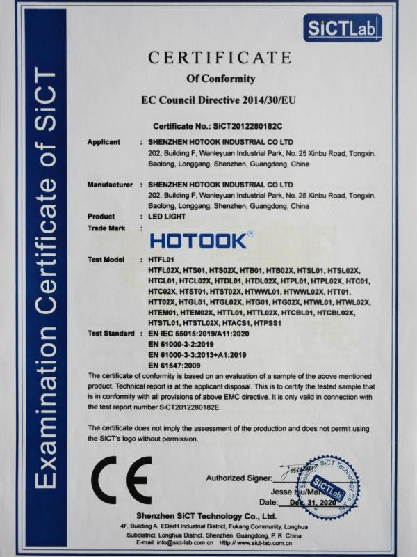 CE - Shenzhen Hotook Industrial Co., Ltd.