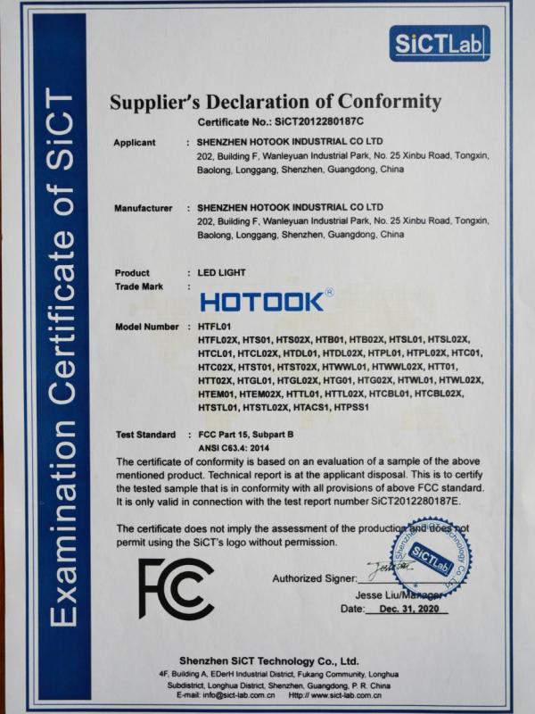 FCC - Shenzhen Hotook Industrial Co., Ltd.