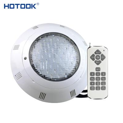 China HOTOOK Swimming Pool AC DC 12V 18W Nicheless Underwater Lamp IP68 SMD 2835 RGB LED Wall Mounted Pool Light with RF Remote Control for sale