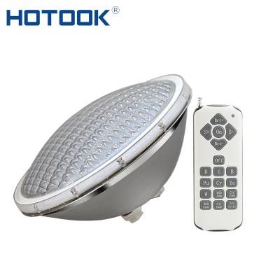 China HOTOOK 18W 12V Swimming Pool Bottom Water Light Bulb Stainless Steel IP68 RGB Replacement PAR56 LED Remote Control Swimming Pool Light for sale