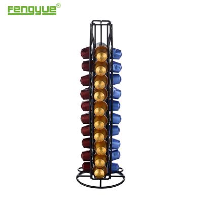 China 40pcs Nespresso Coffee Capsule Holder Viable Free Standing Coffee Capsule Holder Dispenser for sale