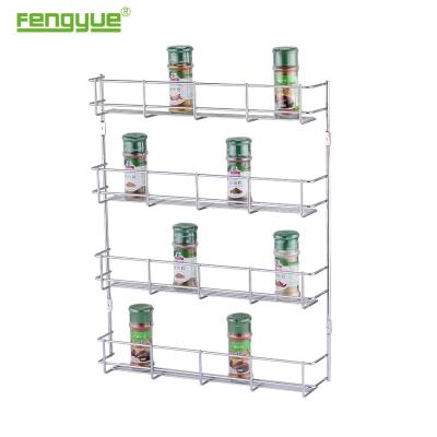 China Durable Chrome Plating 4-Tier Metal Wire Spice Rack for sale