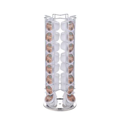 China Fengyue Durable Practical Fashionable Metal Chrome Plating Storage 32pcs Metal Coffee Capsule Holder for sale