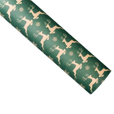 China Warm And Romantic Flower Wrapping Festivals , Flowers , Elk Deer Christmas Wrapping Paper for sale