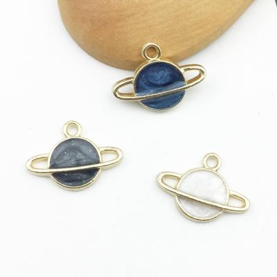 China FASHIONABLE diy enamel saturn charm for jewelry making fashion charm earring necklace pendant women&men charm for sale