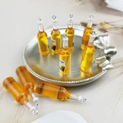 China Cute Beer Bottle Resin Earring Charms For Earring Key Chain Necklace Pendant Jewelry Findings Phone Charm for sale