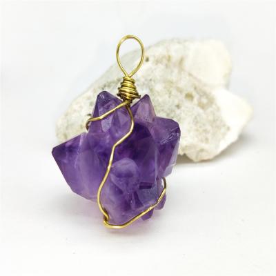 China New FASHIONABLE DIY Natural Tooth Necklaces&Pendants Gem Stones Clear Crystal Amethysts Healing Irregular Yellow Calcite Quartz Pendulum for sale