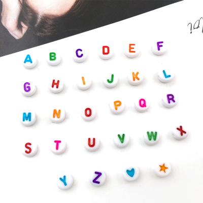 China Trendy Jewelry Findings Mixed Acrylic Letters Round Flat Alphabet Digital Numbers Loose Spacer Beads For Jewelry Making DIY Bracelet Necklace for sale