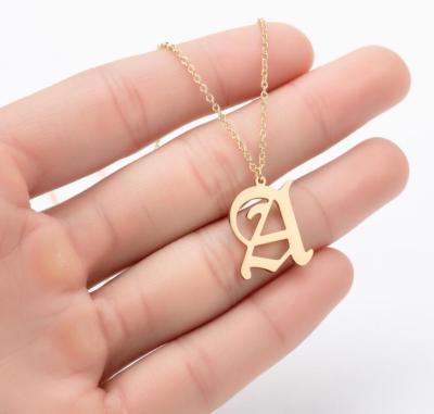 China FASHIONABLE A-Z 26Letter Necklace Men Vintage Police Necklace Men Old English Initial Capital Pendant Jewelry for sale