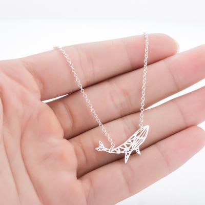 China FASHIONABLE Cute Whale Necklace Origami Necklace Fish Animal Necklaces And Pendants Chokers Necklaces For Women for sale