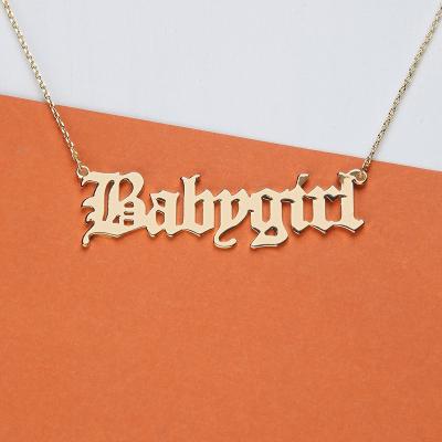 China TRENDY High Quality New Fashion Babygirl Gold Jewelry Letter Pendant Name Necklace Lovely Gift For Mom for sale