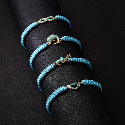 China FASHIONABLE Cute Women Kid Adjustable Bracelets Owl Armor Rope Bracelet Jewelry Gift Animal Star Crystal Charm Cute for sale