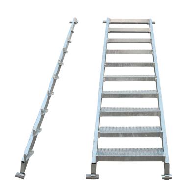 China Construction Material Step Ladder HDG Ringlock Traditional Scaffolding Steel Staircase for sale