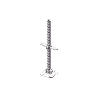 China Industrial Galvanized Adjustable Scaffolding Screw Jack With Swivel Base Plate for sale