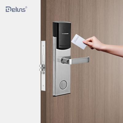 China Deluns wide application smart electronic card rfid online hotel lock management used systems M1 digital security locks factory for sale