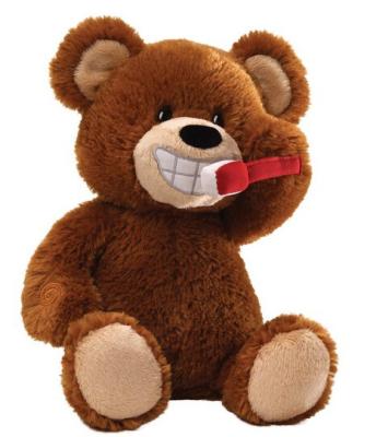 China Sitting Teddy Bear Sound Toy /Stuffed Plush Toy 25cm High Brushes Teeth/Musical Toy Stuffed Bear Operated By Battery for sale