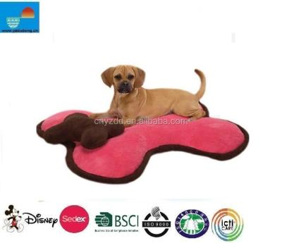 China Sustainable Plush Bone Shaped Dog Bed With Pillow for sale