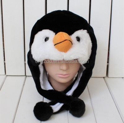 China plush stuffed animal hat/winter hats/plush penguin adult animal hat for sale