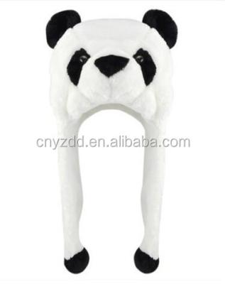 China Plush shape winter animal hat/funny animal winter hats for kids/plush panda hat for sale