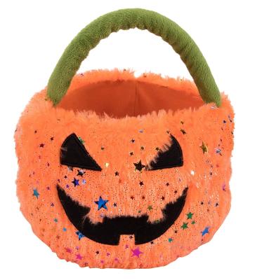 China Plush Halloween Pumpkin Basket Stuffed Candy Basket Toy Festival Party Basket Toys for sale