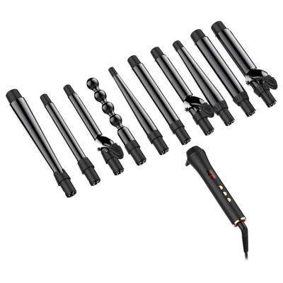 China Ceramic 10 in 1 Multi Sizes Hair Curler Barrels Hair Curler Magic Wand Hair Curling Iron For Multi Styler for sale