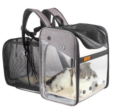 China Viable Expandable Tunnel Pet Carrier Backpack Foldable CAt Carrier Travel Outside Carry Bag for sale