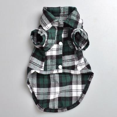 China Amazon Stocked Hot Sales Dog Cotton Plaid Shirt Pet Wear Dog Apparel For Spring Autumn for sale