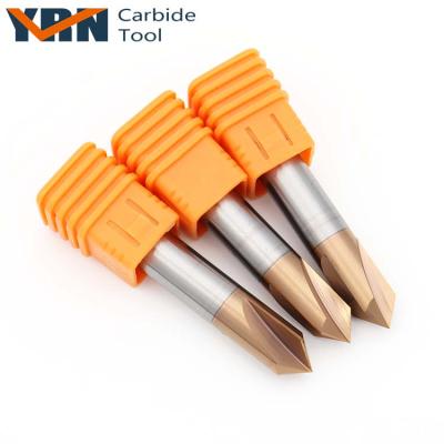 China YRN Chamfering 60/90/120 Degree Solid Carbide End Mill Cutter 3 Flute Chamfer End Mill for sale