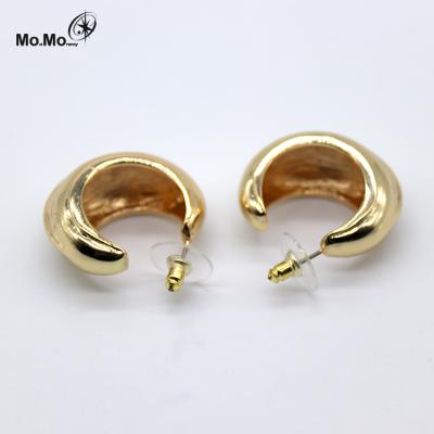 China Luxury Manufacture Women's 14K Chunky Hoop Gol-Filled Earrings Hiphop Hot Selling Jewelry for sale