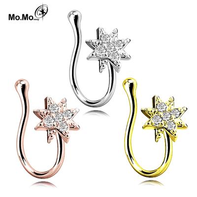 China Wholesale Trendy Nose Ring Piercing Jewelry 2021 New Design Fashion Face Flower Circle for sale