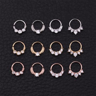 China Fashion Factory Direct Popular Copper Nose Ring Luxury Jewelry For Women Zircon Swirls from Fashion Factory for sale