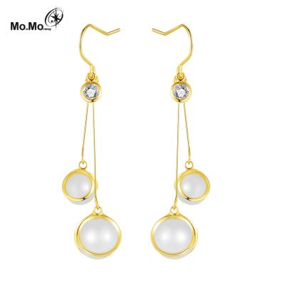 China Cooper 2021 FASHIONABLE New Long Pearl Mesh Red Zircon Earrings Fashion Temperament Designer Earrings for sale