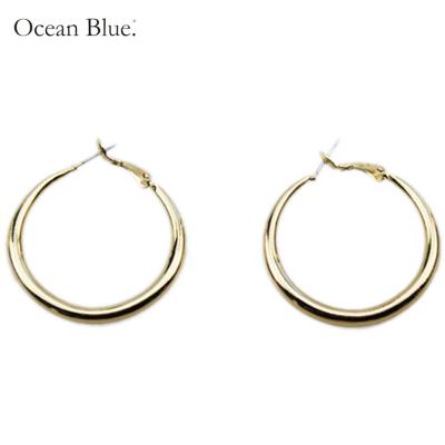 China Brass Gold Plated Fashion Huggie Charm Trendy Circle Round Circle Earrings For Women for sale