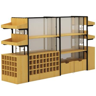 China Double sided double sided wine display racks can customized color and size for different wine furniture shelves for sale