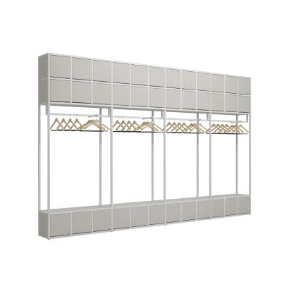 China Fashion boutique store metal and wood clothing shoe/bag retail store display racks CX-K6002 for sale