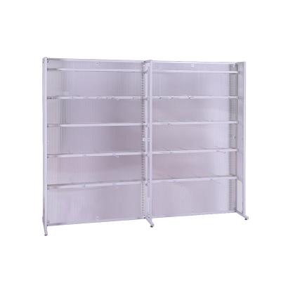 China Beautiful double sided good prices gondola supermarket rack store shelf for sale light duty steel style store hanging rack for sale